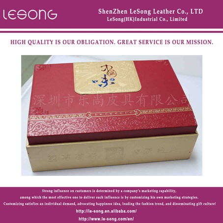 LS1291 Custom Made PU Leather Tea Packaging Box