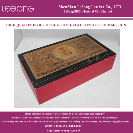 LS1295 Rectangle Leather Empty Tea Box