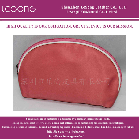 LS1184 Pink Nylon Cosmetic Bag With Three Size