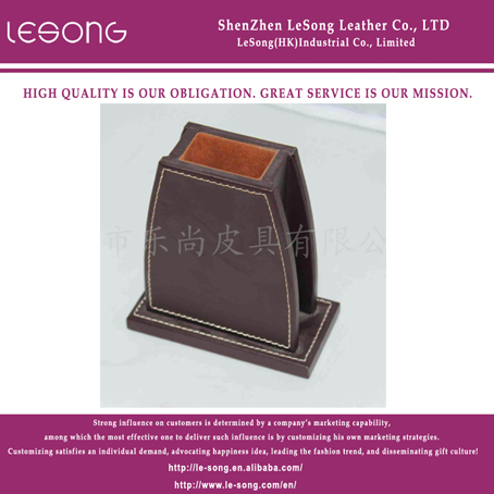 LS1405 Brown Leather Pen Holder