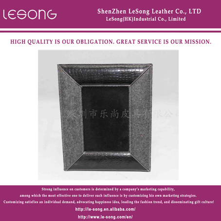 LS1225 Black Leather Photo Frame