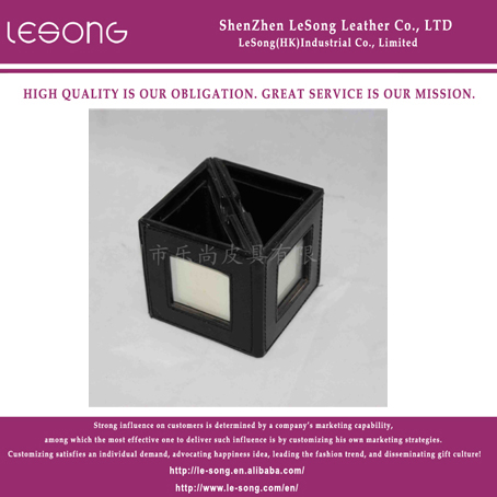 LS1231 PU Photo Frame With Pen Holder