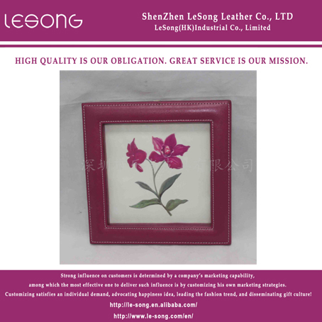 LS1236 Red Leather Photo Frame