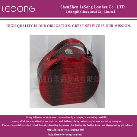 LS1406 Red Crocodile Leather Storage Box