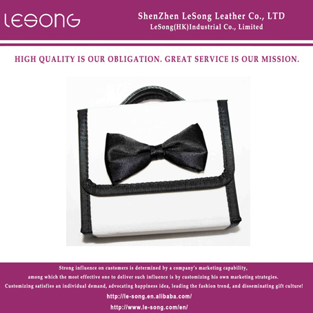 LS1047 Black White Foldable Leather Jewelry Packaging Case