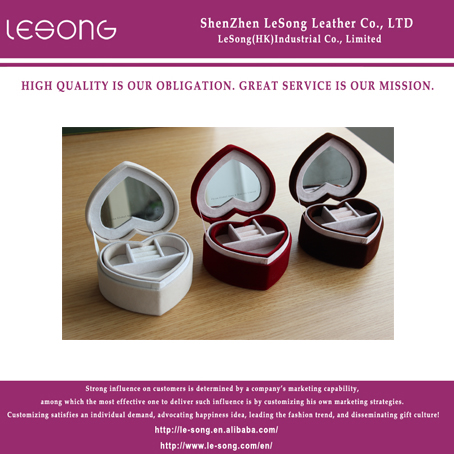 LS1069 Heart-shaped Leather Jewelry Box