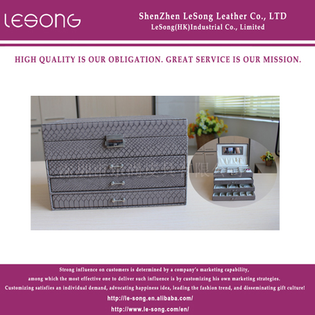 LS1084 High Quality Leather Jewelry Display Case