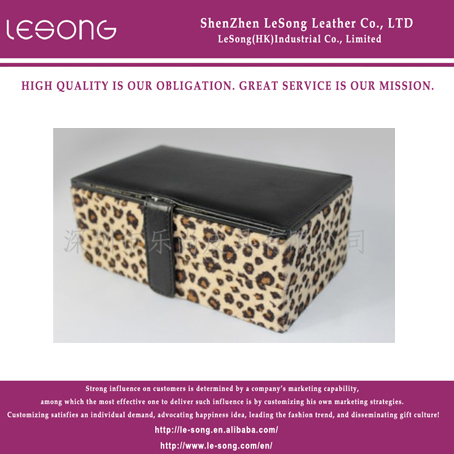 LS1102 Leopard Grain Leather Jewelry Box
