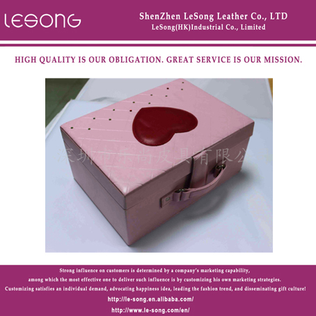 LS1321 Pink Leather Storage Suitcase